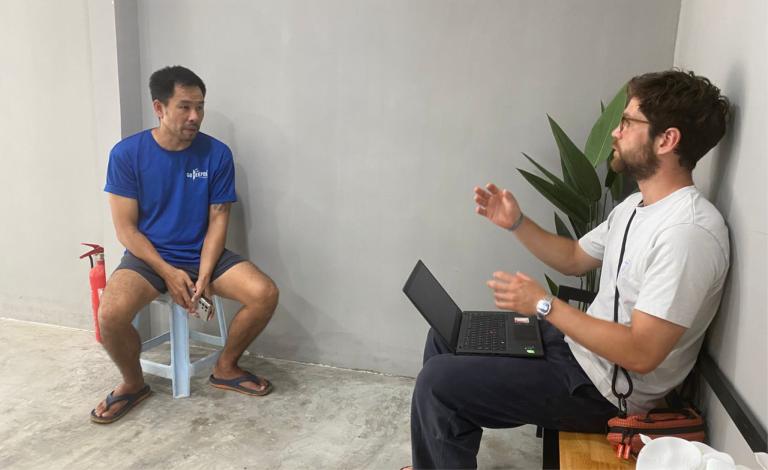 Exchanging ideas with local hotel or restaurant owners