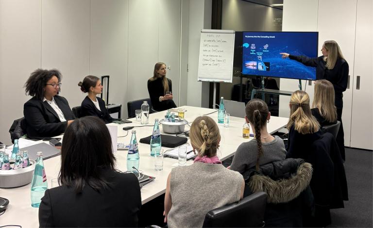 Presenting during a training session as part of HERizon Weeks