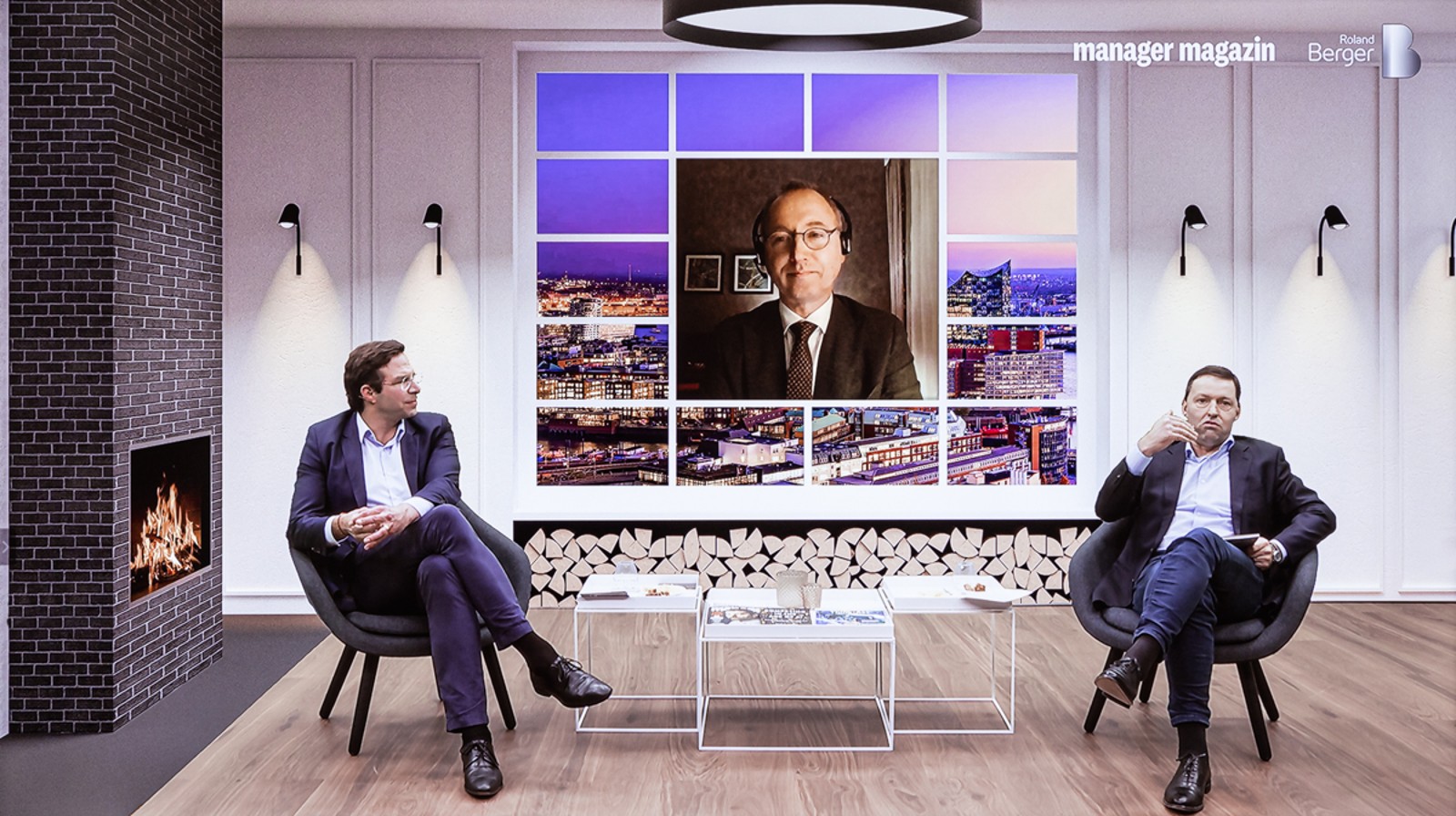 Stefan Schaible and Sven Clausen in deep discussion with Werner Baumann
