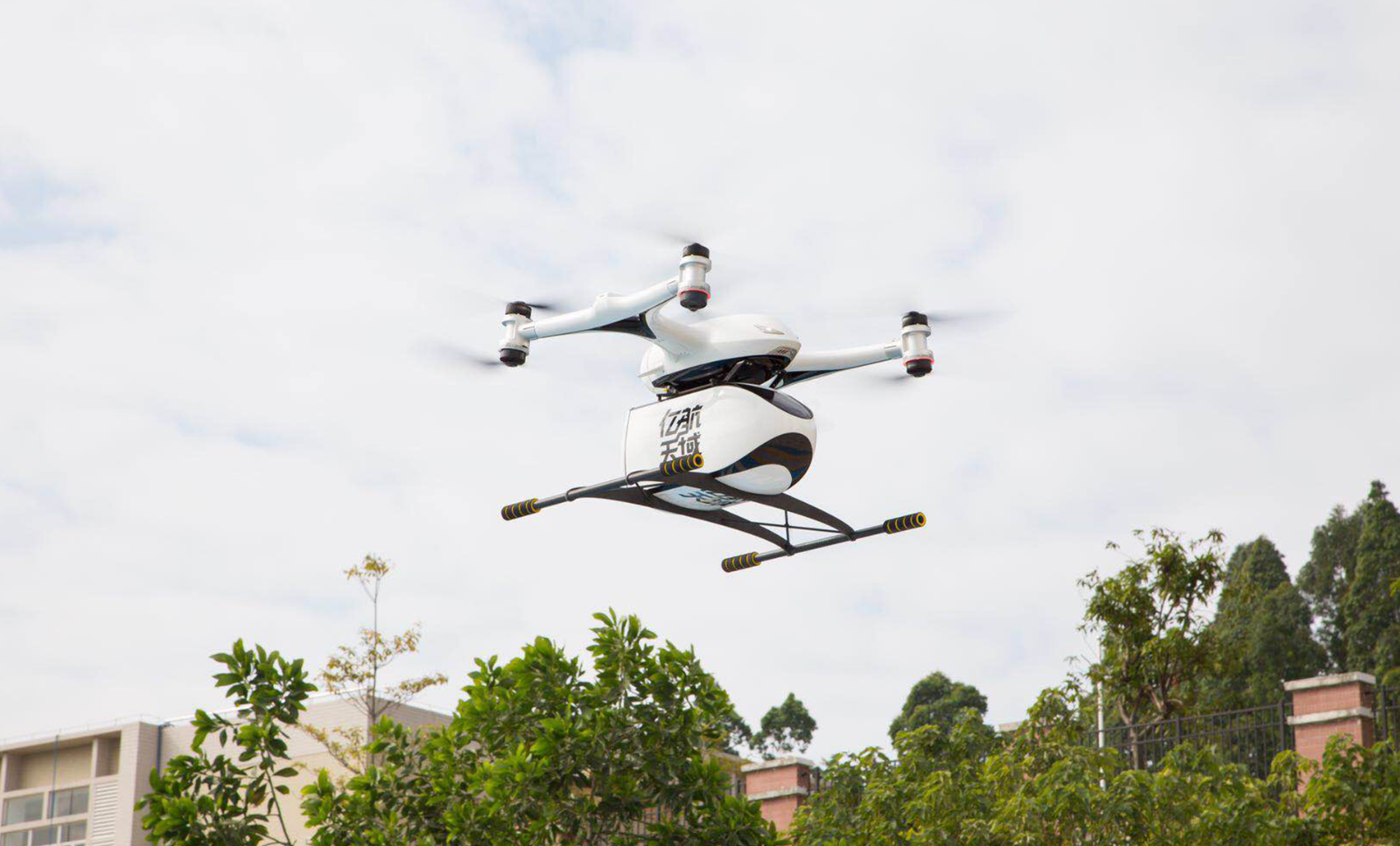 An urban air mobility vehicle in operation