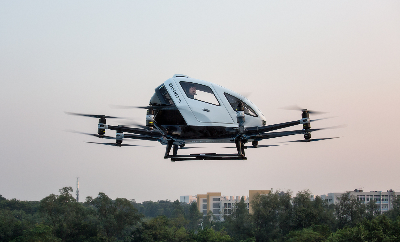 EHang's urban air mobility vehicle in operation