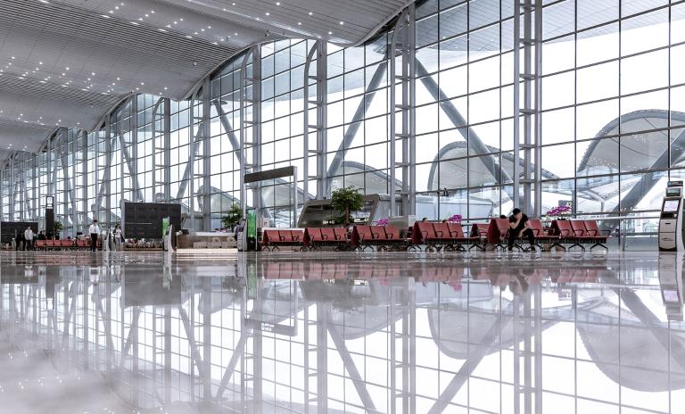 Modern airport terminal