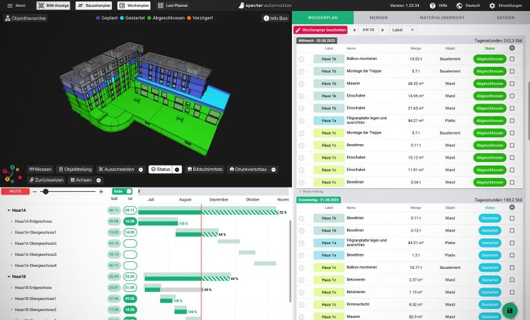 specter's technology builds upon existing data from planning and pre-construction, including 3D models, schedules, 2D plans and calculation data.