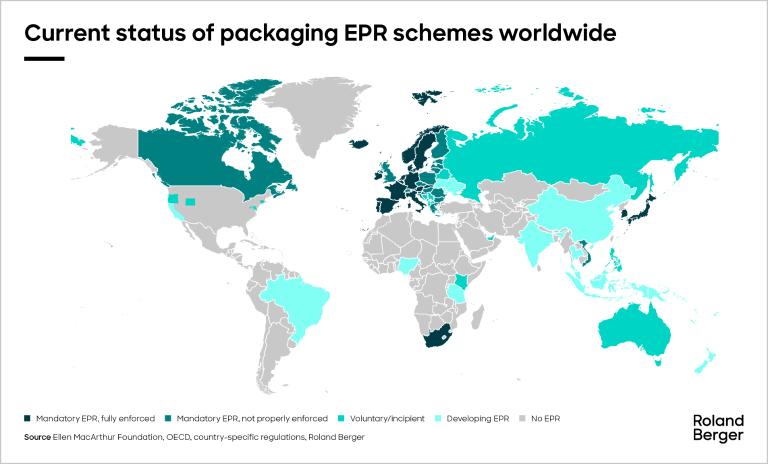 Current status of packaging EPR schemes worldwide