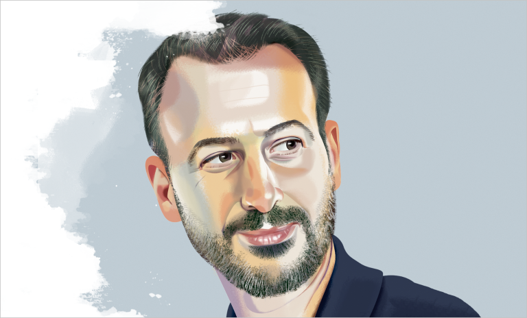 An illustration of choreographer and artistic director Hofesh Shechter.