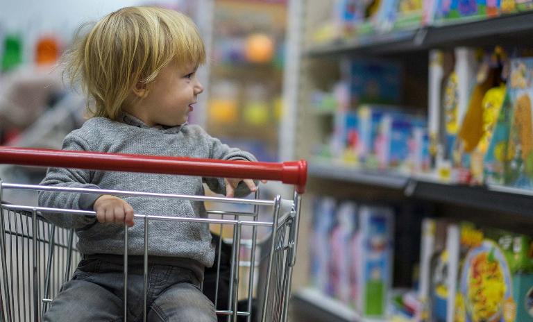 Child in supermarket