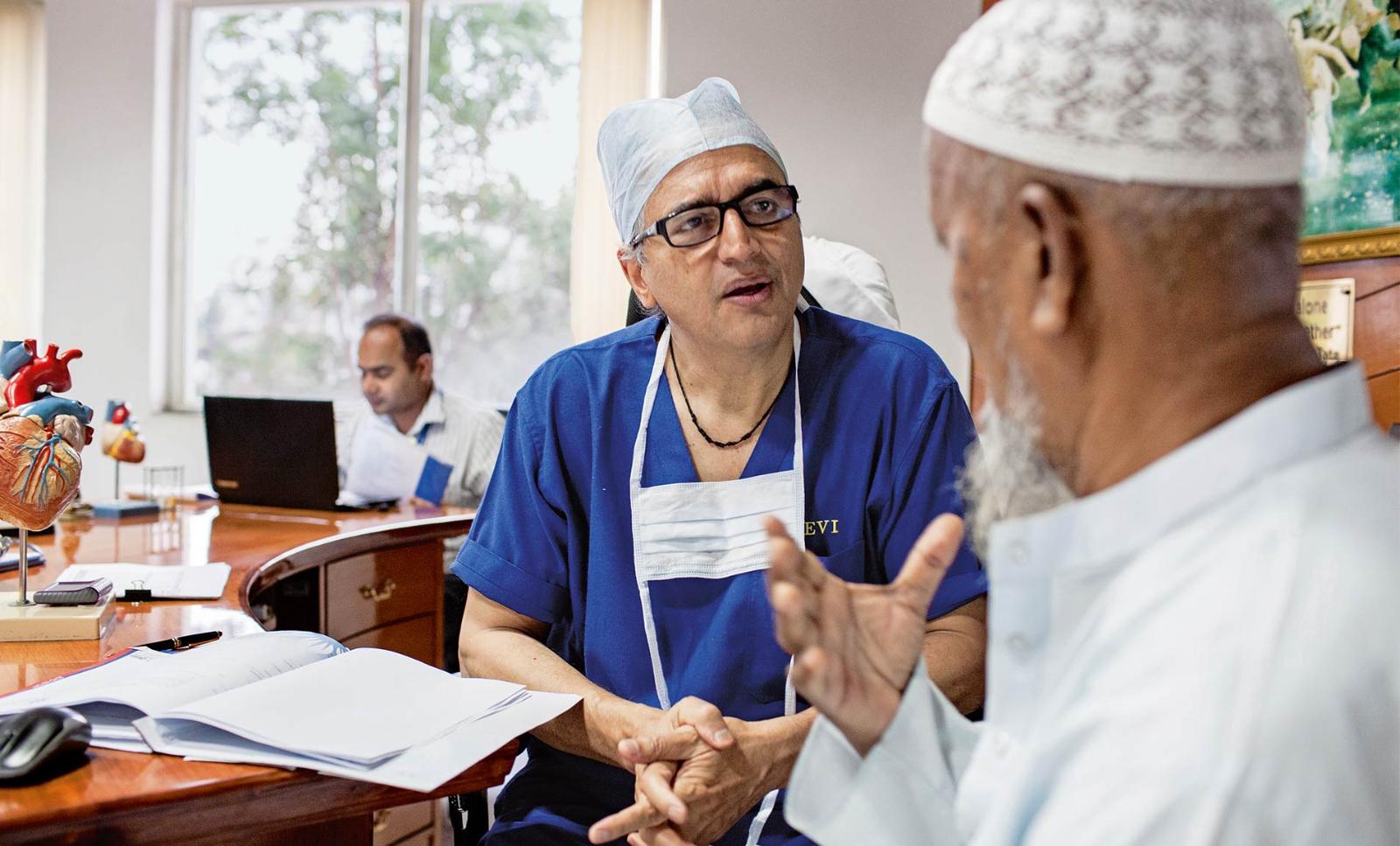A hands-on approach: Shetty interacts with patients and performs at least one surgery every day.
