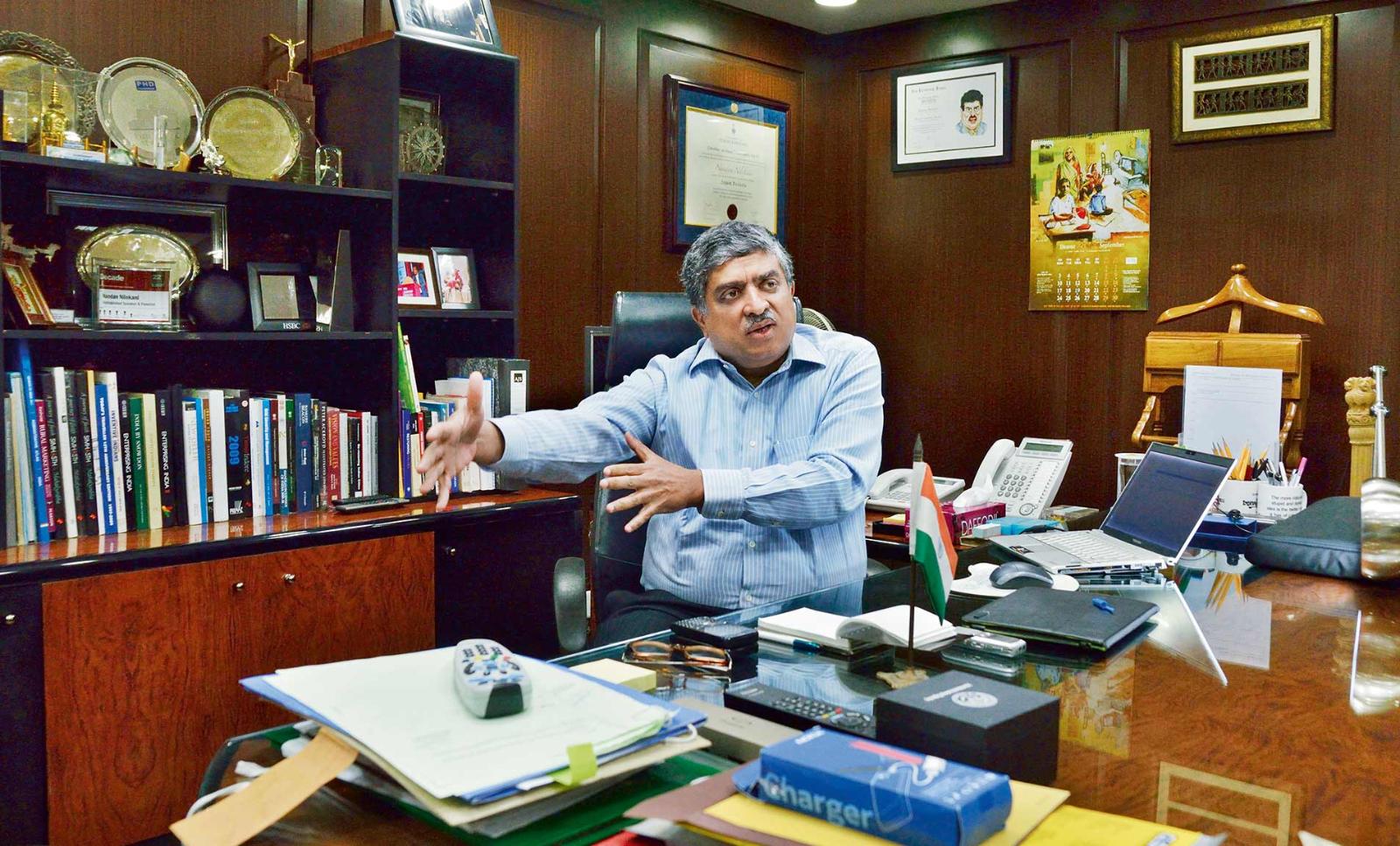 Between two worlds: Nandan Nilekani was able to bring experience leading one of India's premier IT companies to the public sector.