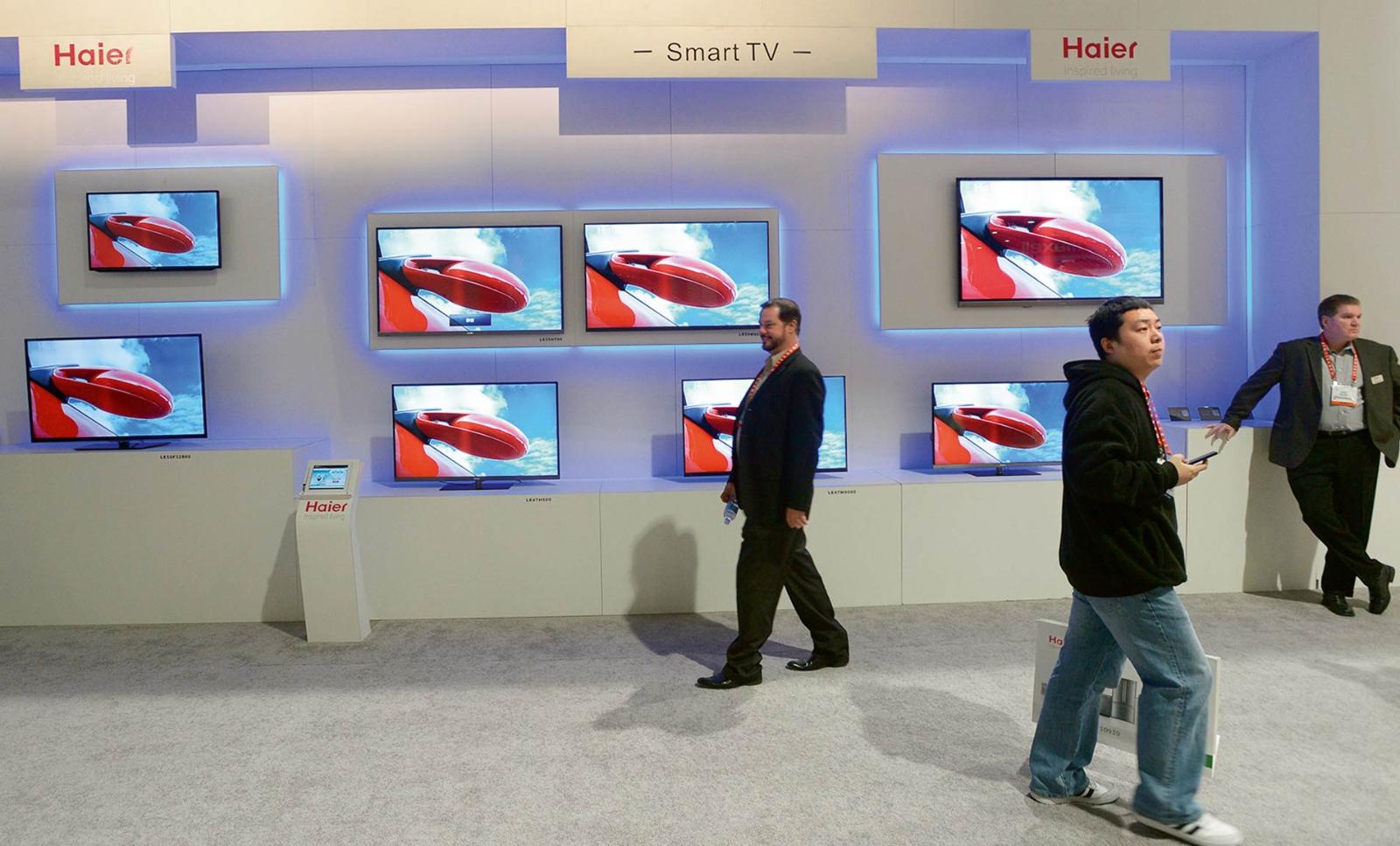 The Haier booth at CES 2013 at the Las Vegas Convention Center.