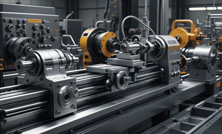 Futuristic machine in a factory