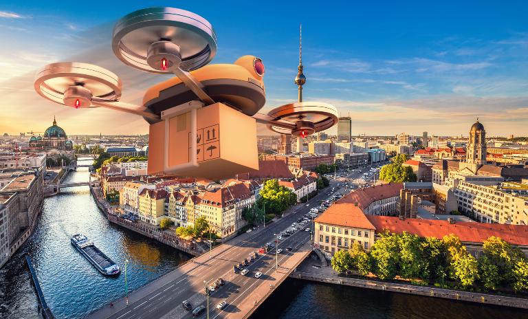 1,200 delivery drones could operate at any one time above the congested city streets of Berlin.