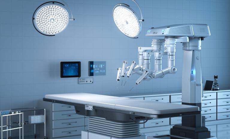 Operating room with robotic surgery