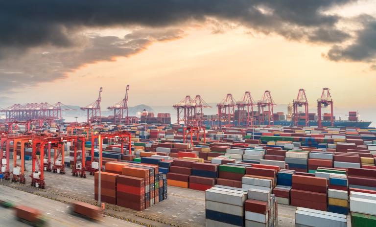 Containers in harbor