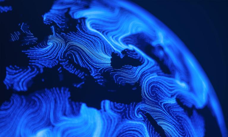 Abstract globe with curves
