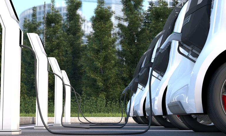 3D illustration of electric car