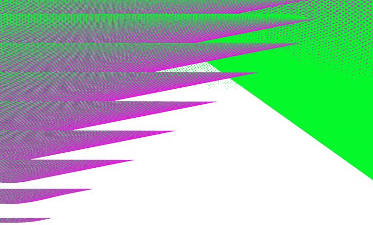 Abstract artwork in Neon Green and Neon Purple by Carsten Gueth