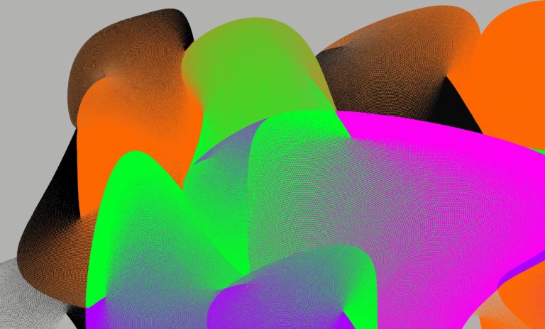 Abstract artwork in neon colors by Carsten Gueth