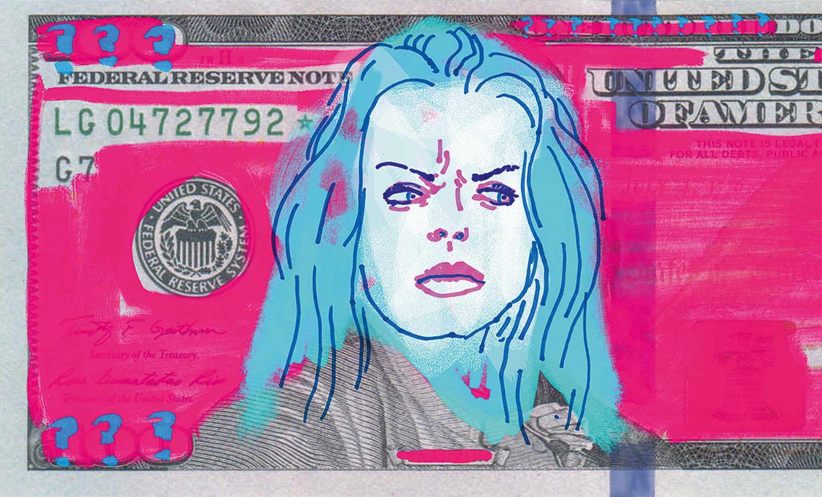 Lady on dollar bill by Frank Höhne
