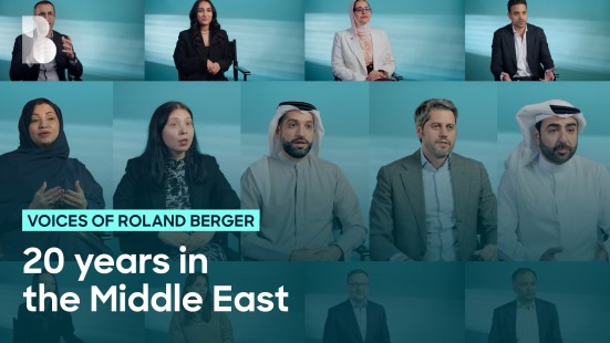 Over the past 20 years, Roland Berger has been part of the Middle East's remarkable transformation. Behind every milestone are the people who make it possible.  Voices of Roland Berger celebrates some of our people whose ideas, ambitions, and experiences have contributed to shaping our firm and the impact we create across the region.  Through a series of personal stories, our colleagues reflect on the moments that have influenced their journeys, the lessons they have learned, and the role Roland Berger has played in shaping these, and what continues to inspire them today.  Together, their voices tell the story of Roland Berger in the Middle East: diverse, entrepreneurial, and driven by a shared commitment to creating meaningful impact.
