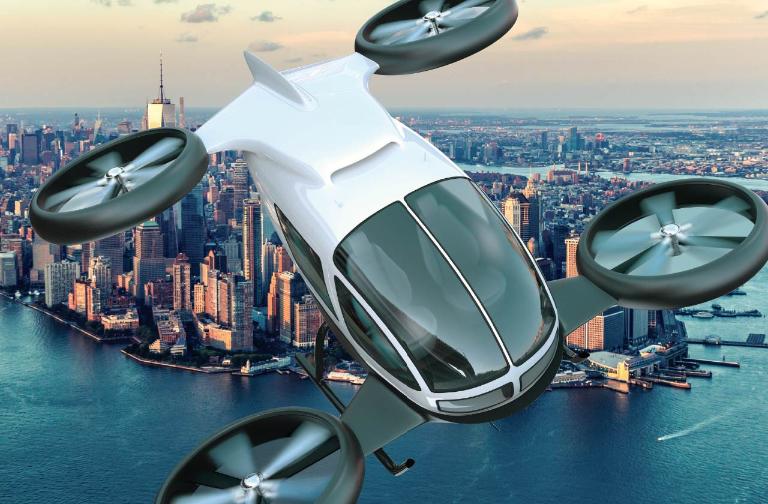 Passenger drones ready for take-off